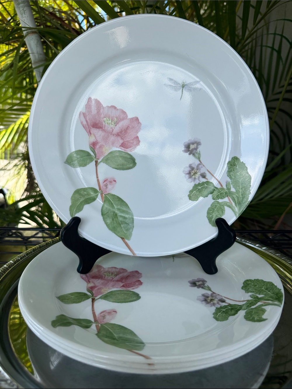Corelle Camellia Set Of 4 Dinner Plates 10 1/4” USA